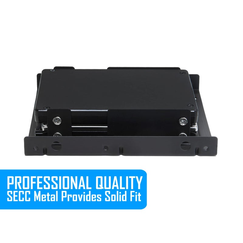 Kingwin SSD Hard Drive Mounting Kit Internal, Convert Any 2 x 2.5â€ Solid State Drive / HDD Into a 3.5 Inch Drive Bay. Mounting Screws Included, Quick and Easy Installation [HDM-225-BK] - Image 4